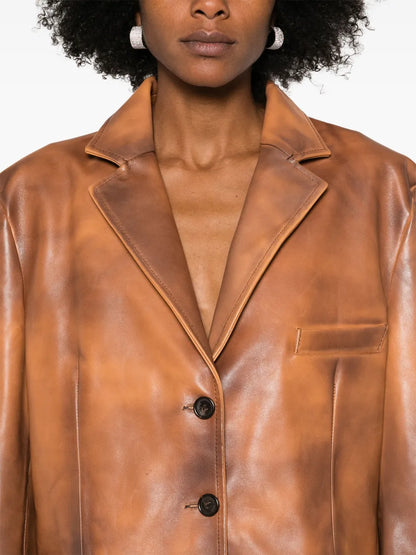 Giuseppe Zanotti Distressed Leather Blazer