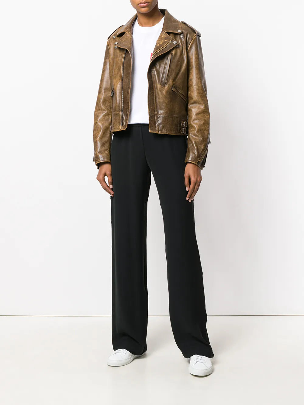 Golden Goose Distressed Leather Biker Jacket