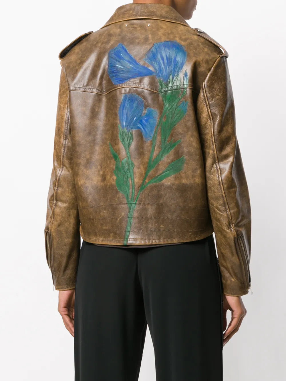 Golden Goose Distressed Leather Biker Jacket