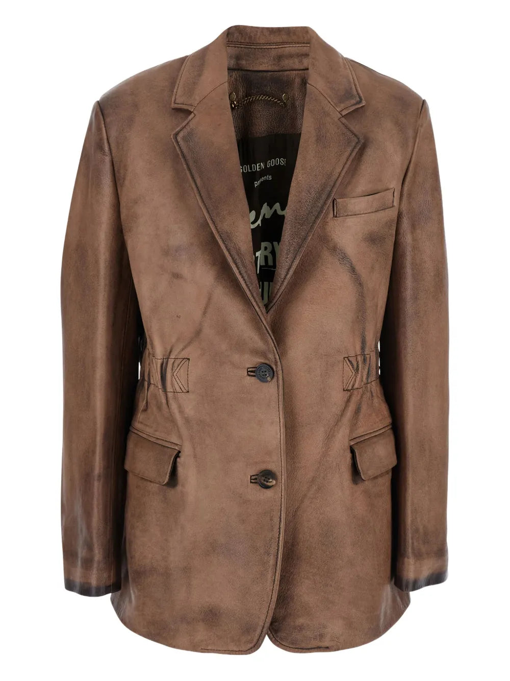Golden Goose Distressed Leather Blazer