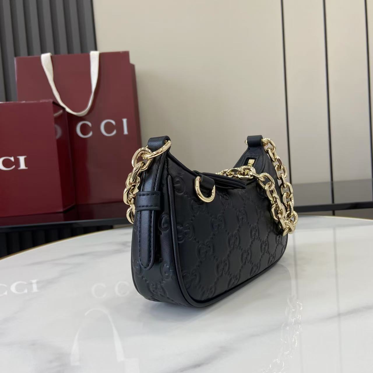 Gucci GG Emblem Mini Shoulder Bag