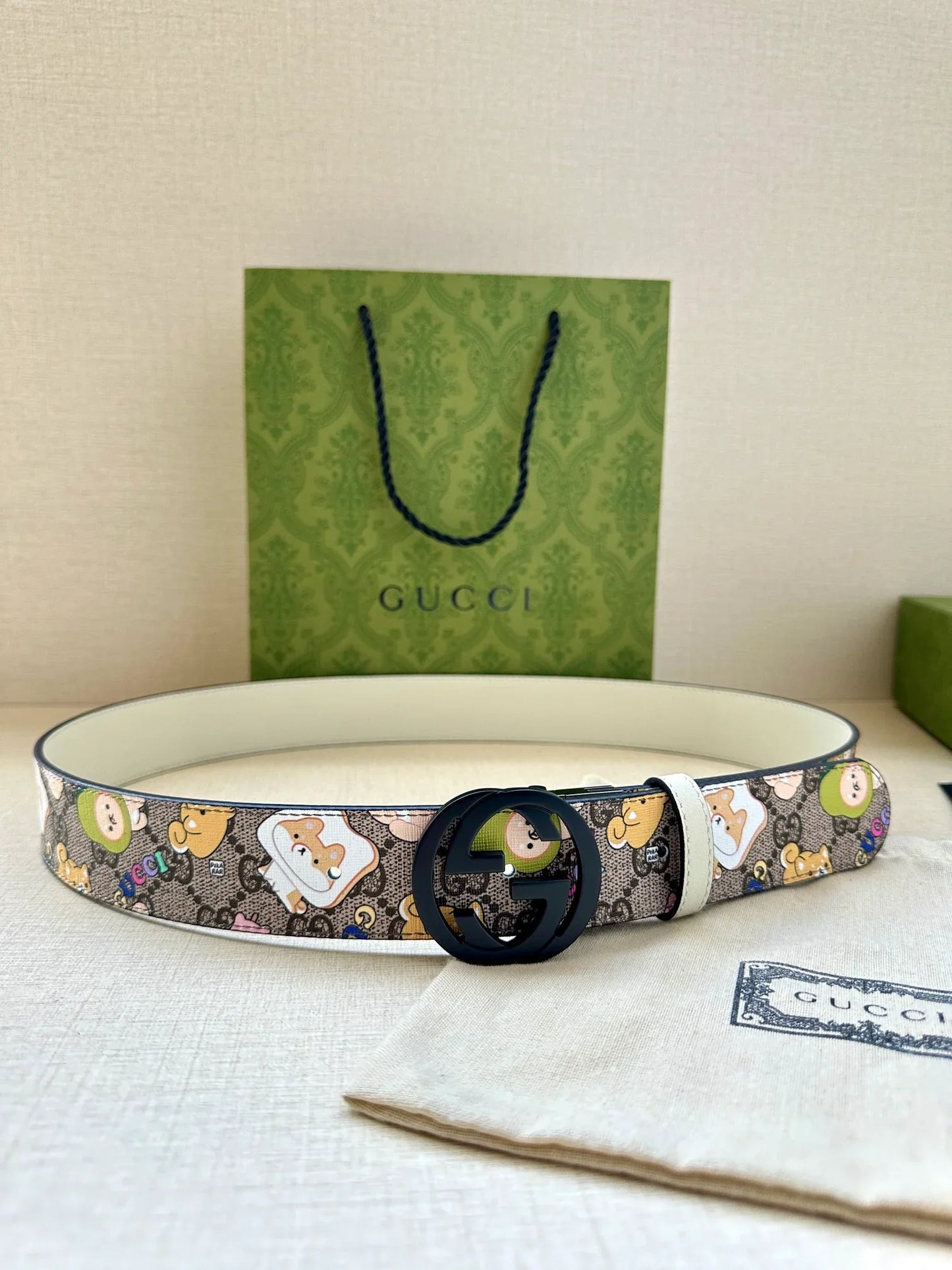 Gucci GG Supreme Doraemon Belt