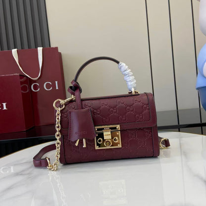 Gucci Padlock GG Embossed Mini Top Handle Bag