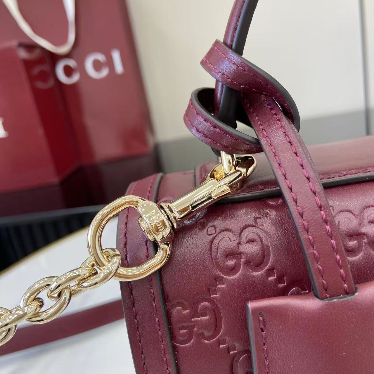 Gucci Padlock GG Embossed Mini Top Handle Bag