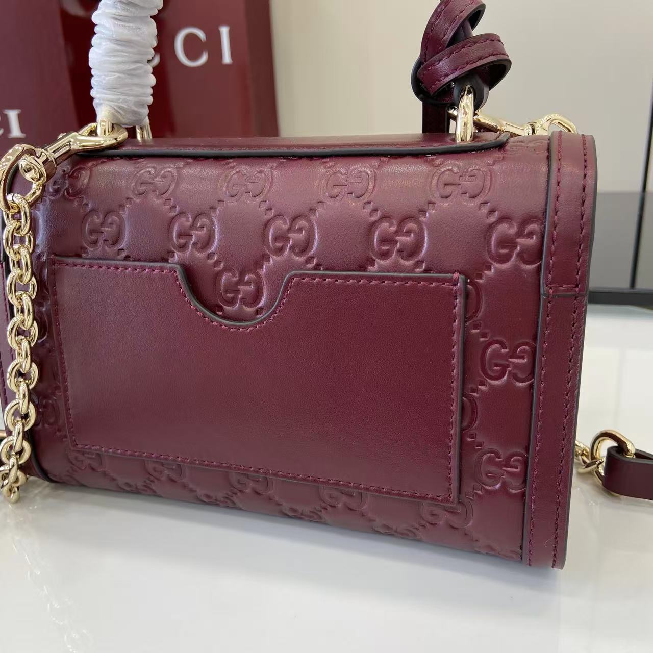 Gucci Padlock GG Embossed Mini Top Handle Bag