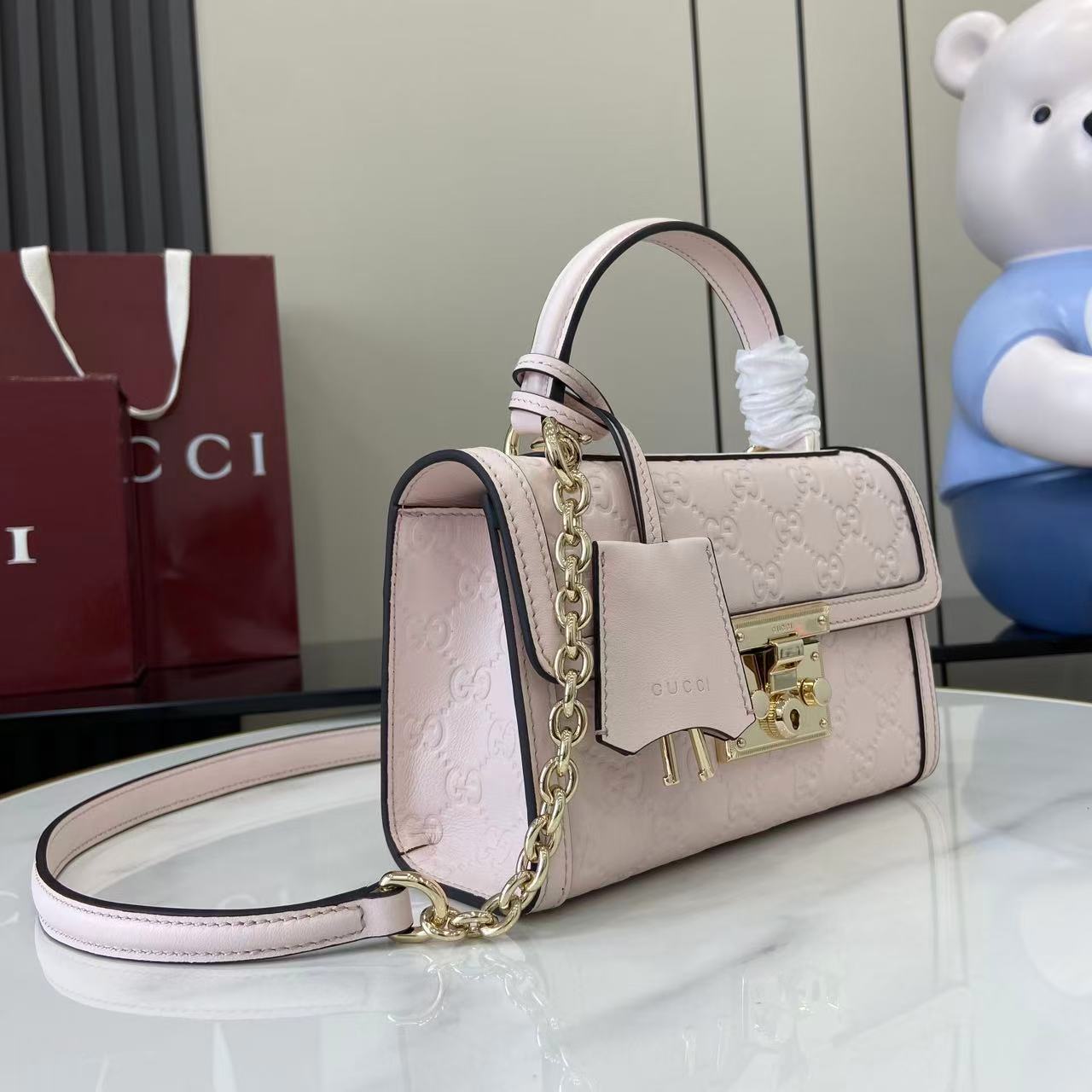 Gucci Padlock GG Embossed Mini Top Handle Bag