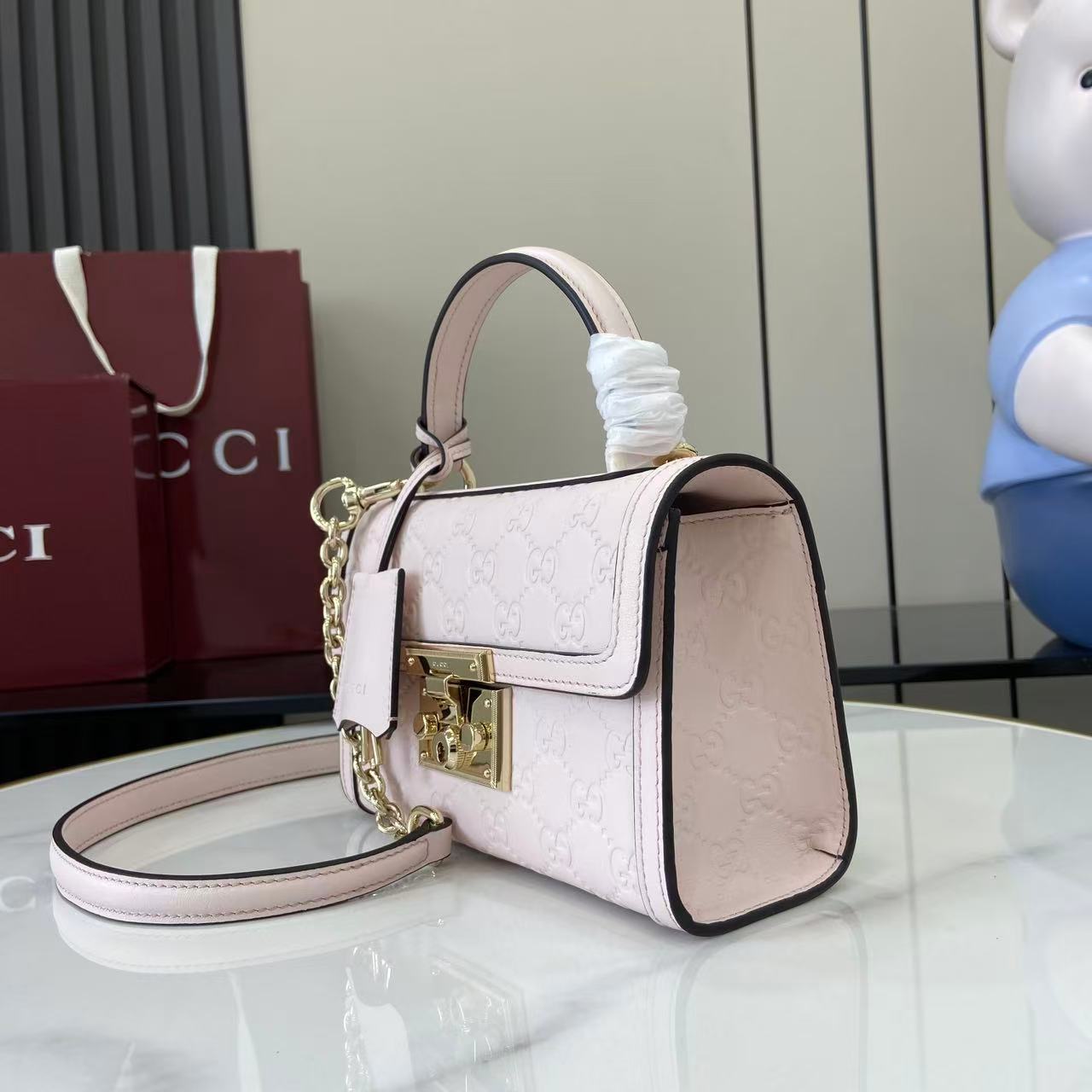 Gucci Padlock GG Embossed Mini Top Handle Bag
