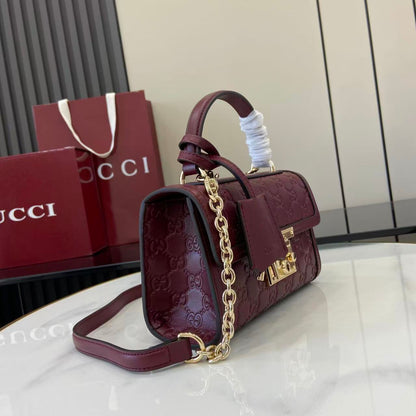 Gucci Padlock GG Embossed Mini Top Handle Bag