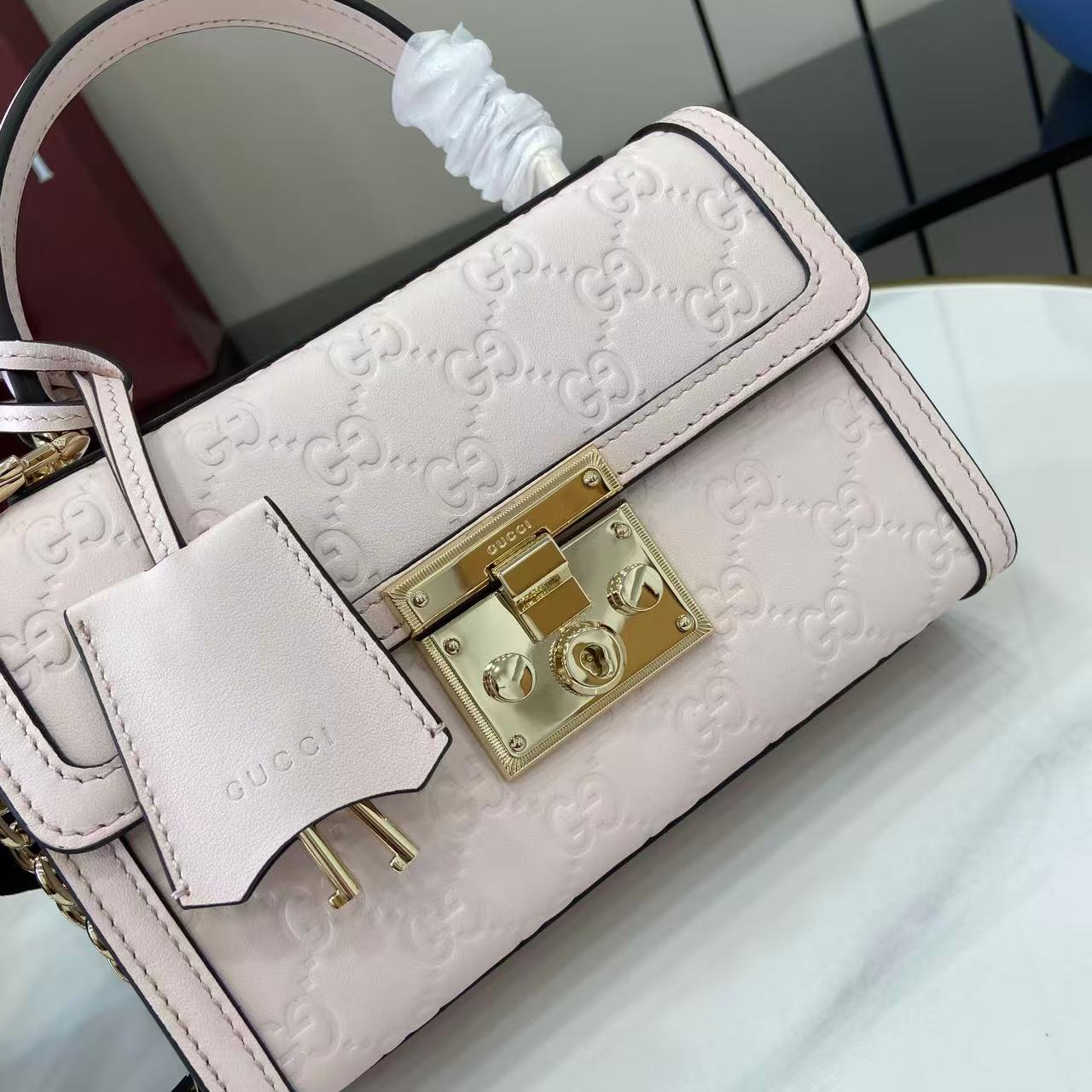 Gucci Padlock GG Embossed Mini Top Handle Bag