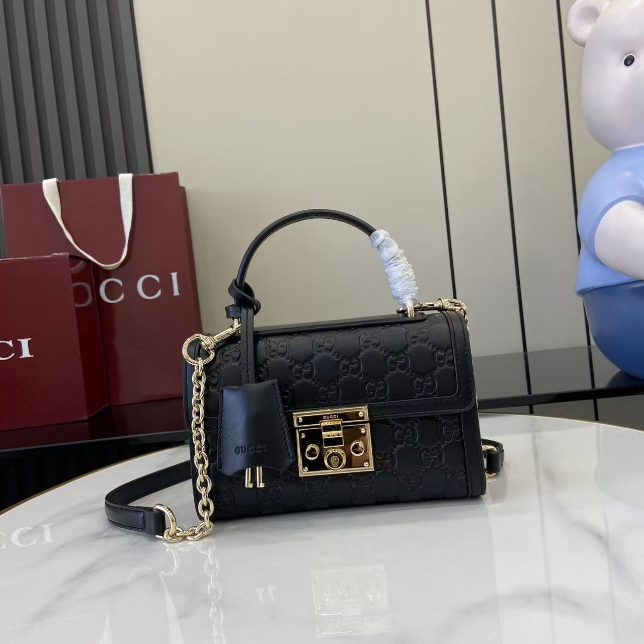 Gucci Padlock GG Embossed Mini Top Handle Bag