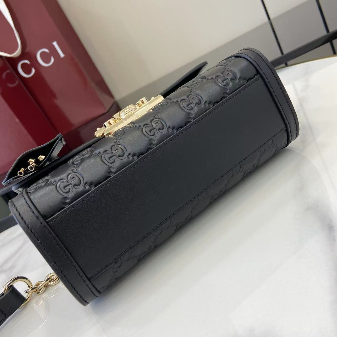 Gucci Padlock GG Embossed Mini Top Handle Bag