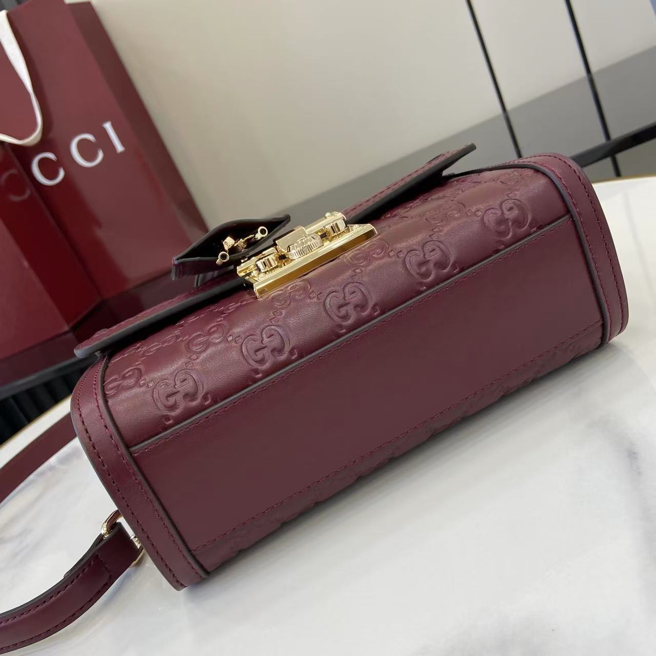 Gucci Padlock GG Embossed Mini Top Handle Bag