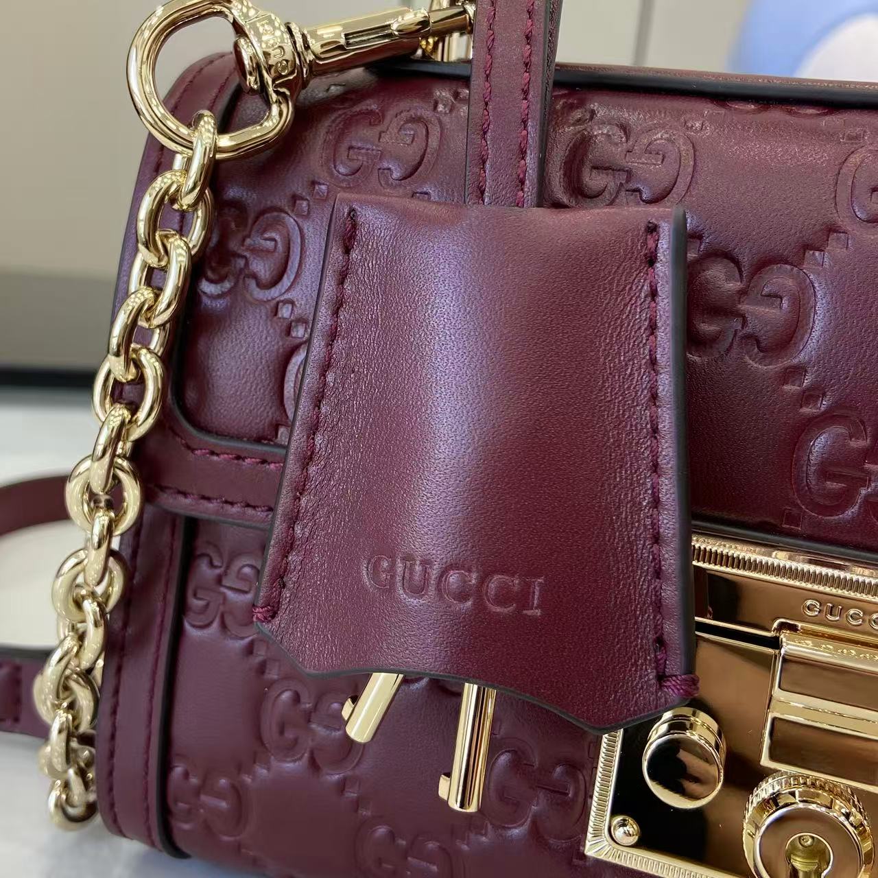 Gucci Padlock GG Embossed Mini Top Handle Bag