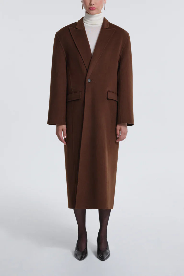 Hale Chestnut Wool Long Coat