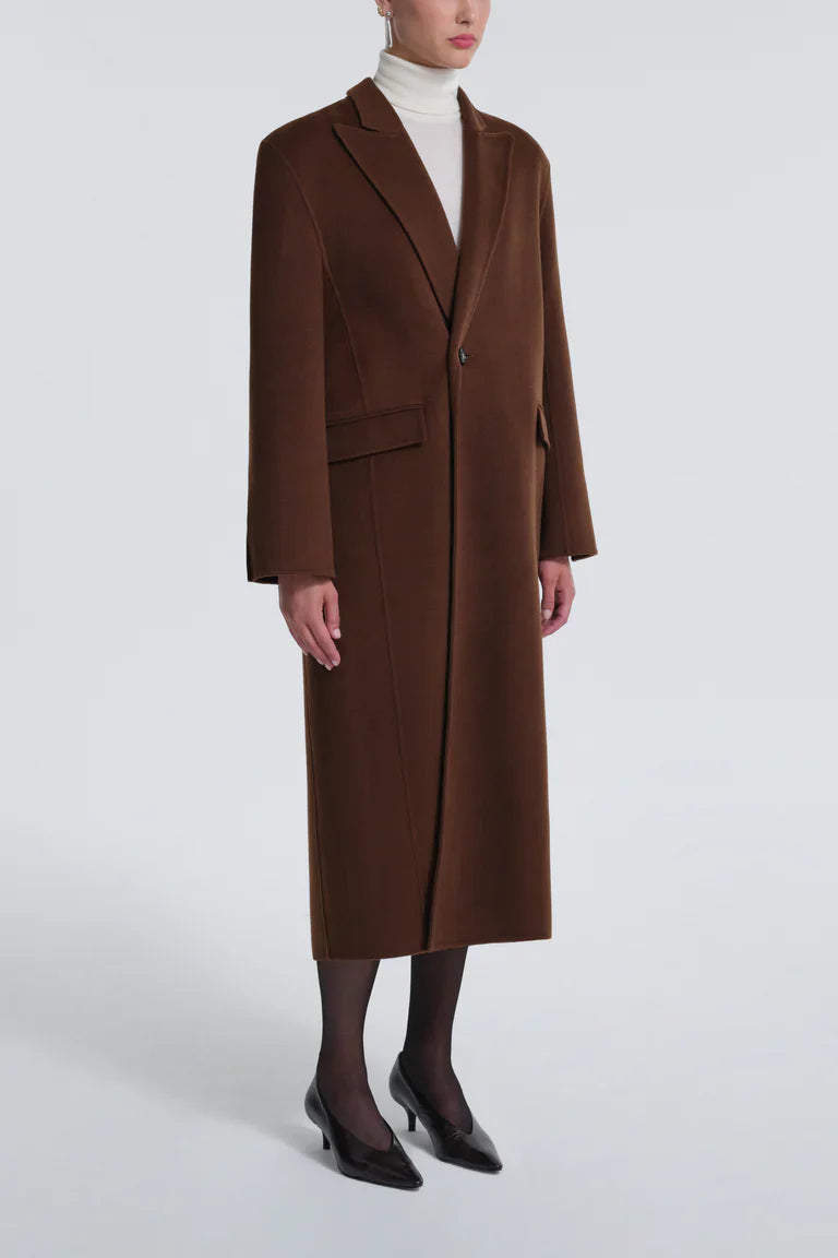 Hale Chestnut Wool Long Coat