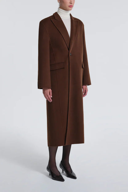 Hale Chestnut Wool Long Coat