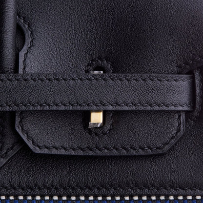 Hermès Birkin 25 – Toile Quadrille & Noir Leather