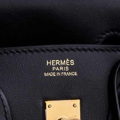 Hermès Birkin 25 – Toile Quadrille & Noir Leather