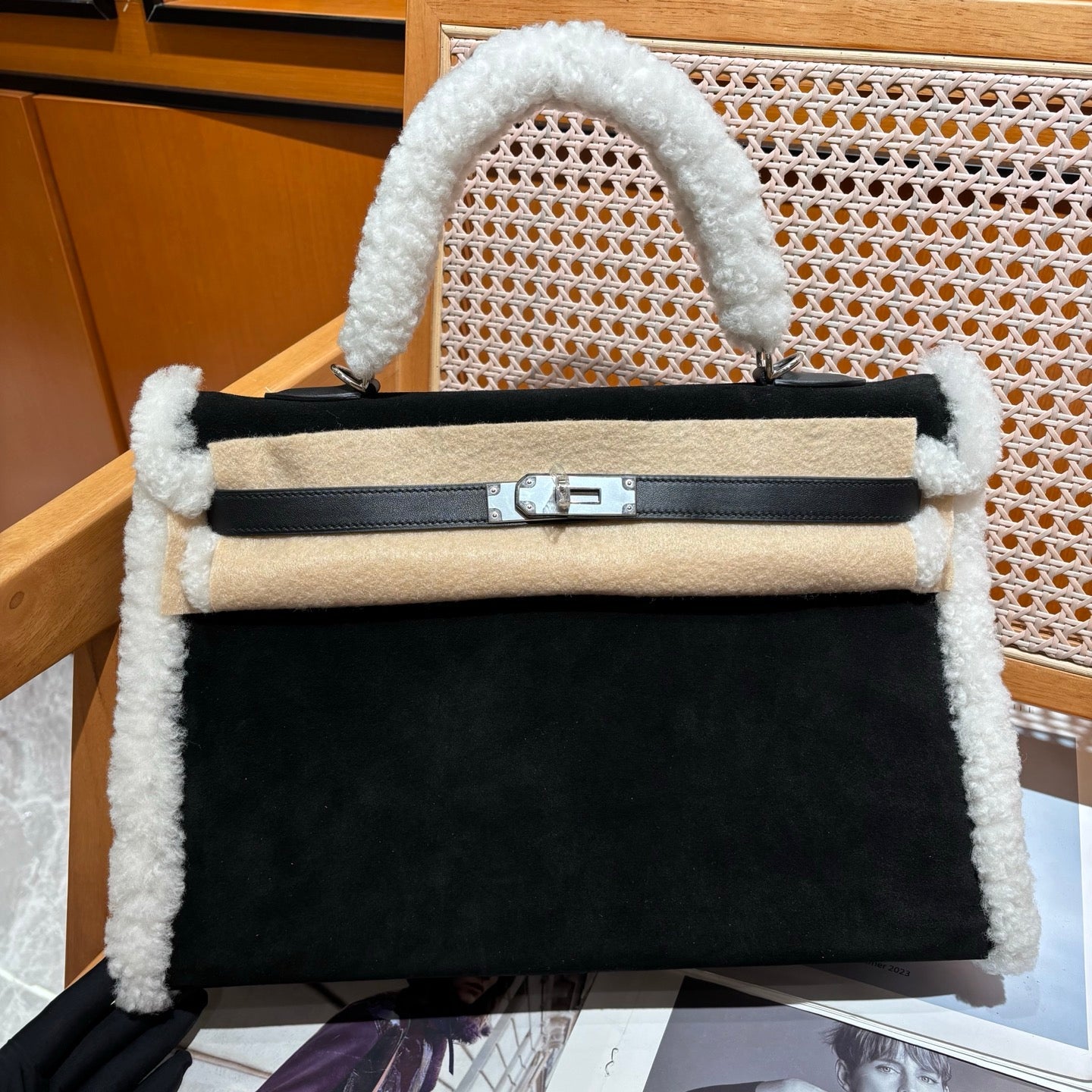 Hermès Kelly 35 Teddy Shearling bag