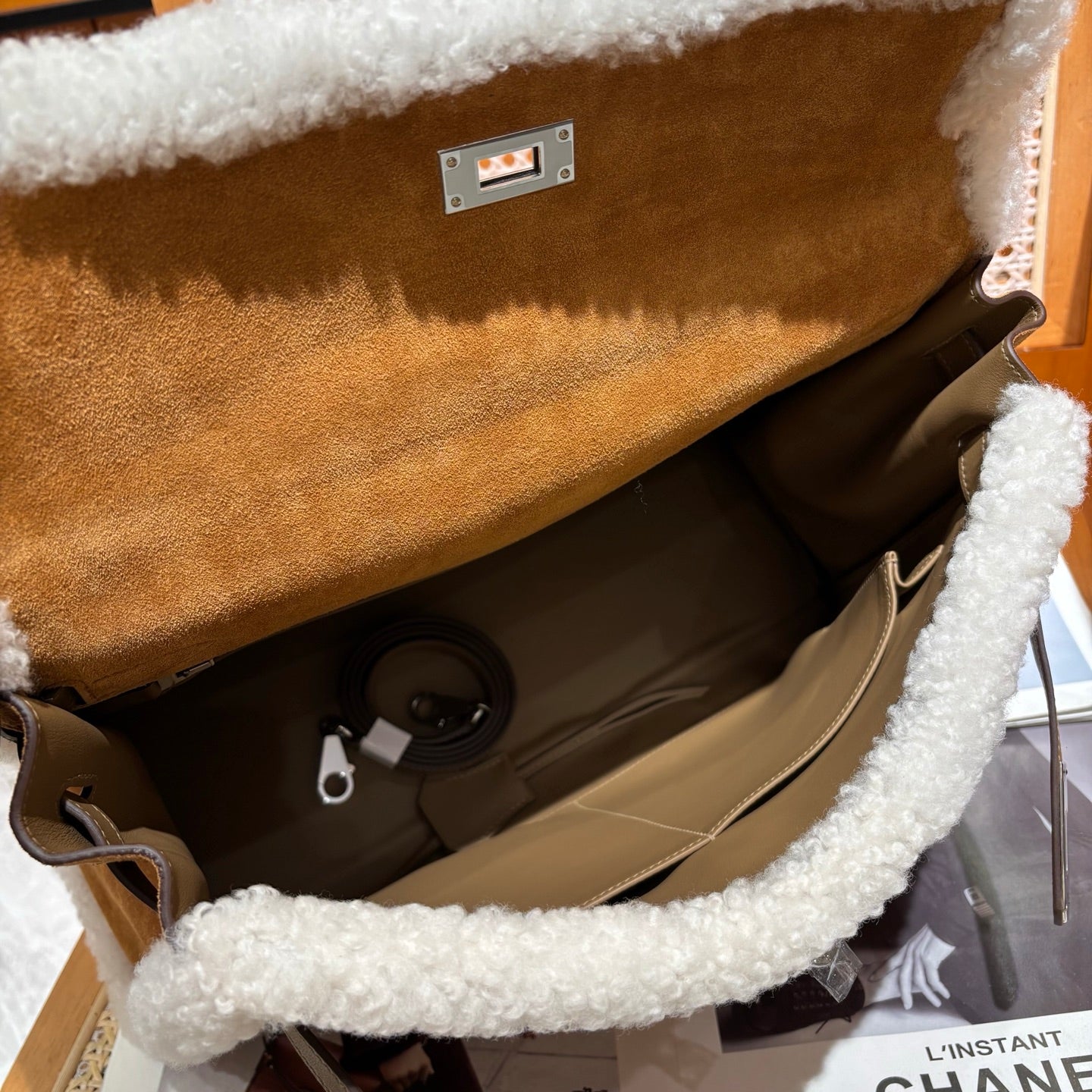 Hermès Kelly 35 Teddy Shearling bag