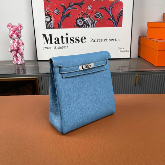 Hermès Kelly Ado Backpack – Denim Blue