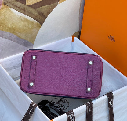 Hermès Tricolor Ghillies Ostrich Birkin 30 – Permabrass Hardware
