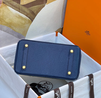 Hermès Tricolor Ghillies Ostrich Birkin 30 – Permabrass Hardware