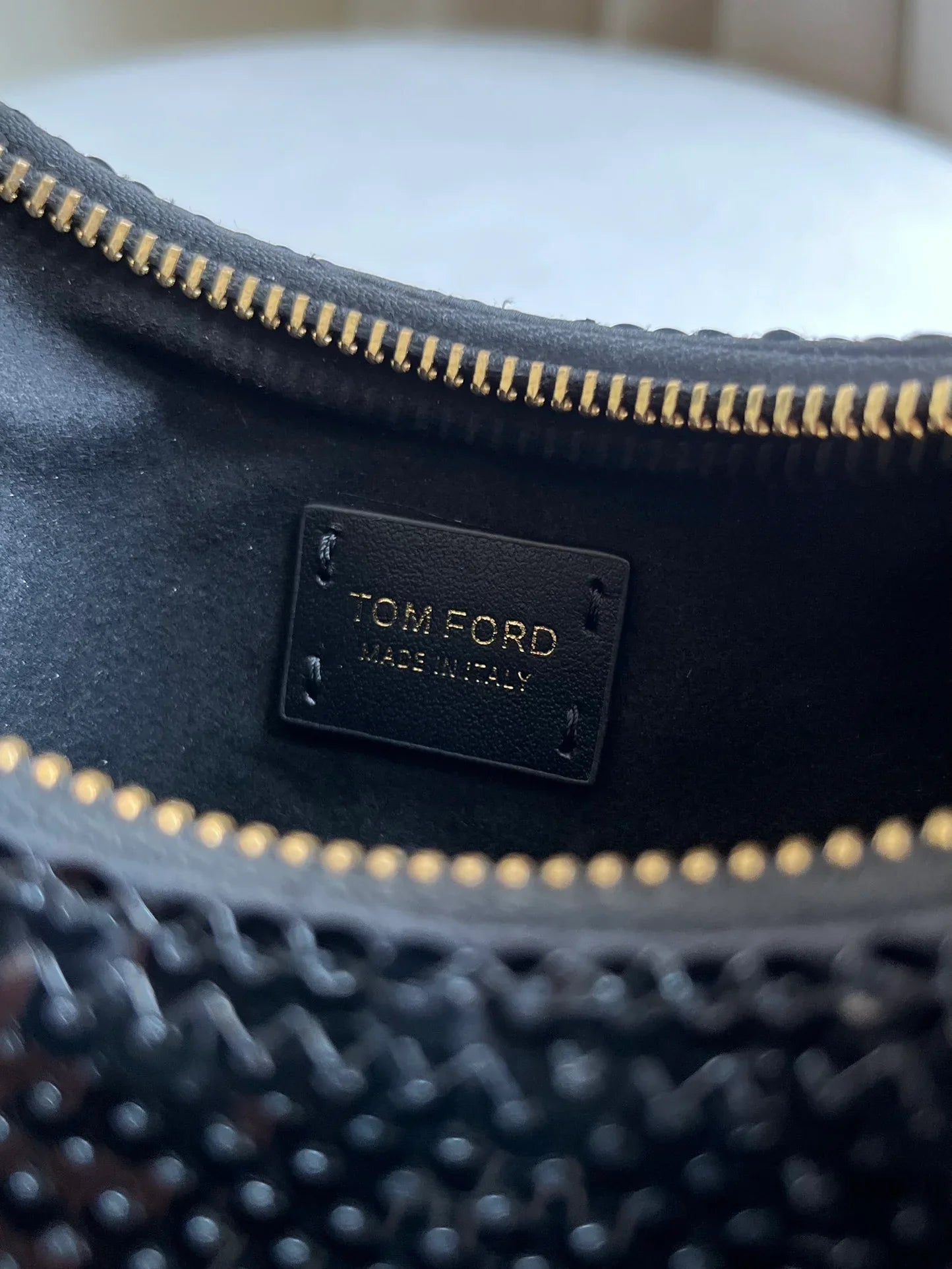 Tom Ford Bianca Mini Hobo Bag in Black Sequins