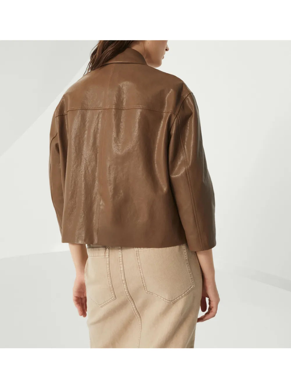 Jil Sander Boxy Brown Leather Blazer