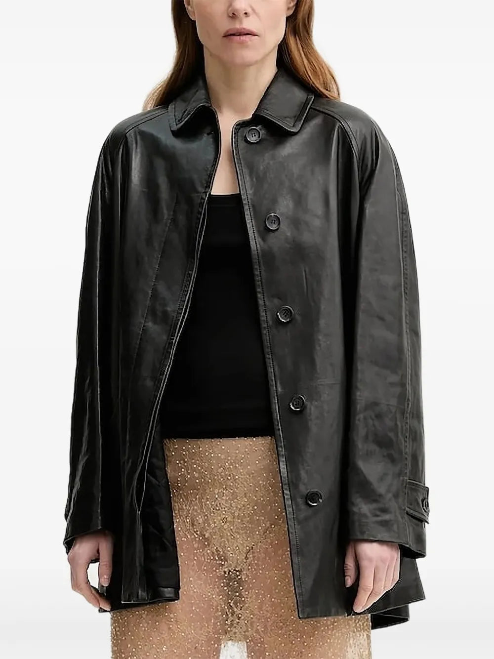 Jil Sander Oversized Leather Coat