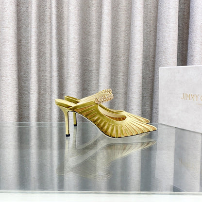 Jimmy Choo Bing Mesh Crystal-Strap Sandals