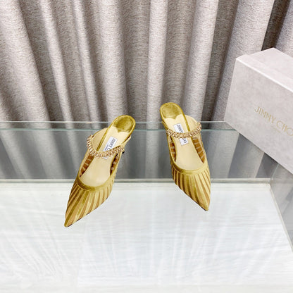 Jimmy Choo Bing Mesh Crystal-Strap Sandals