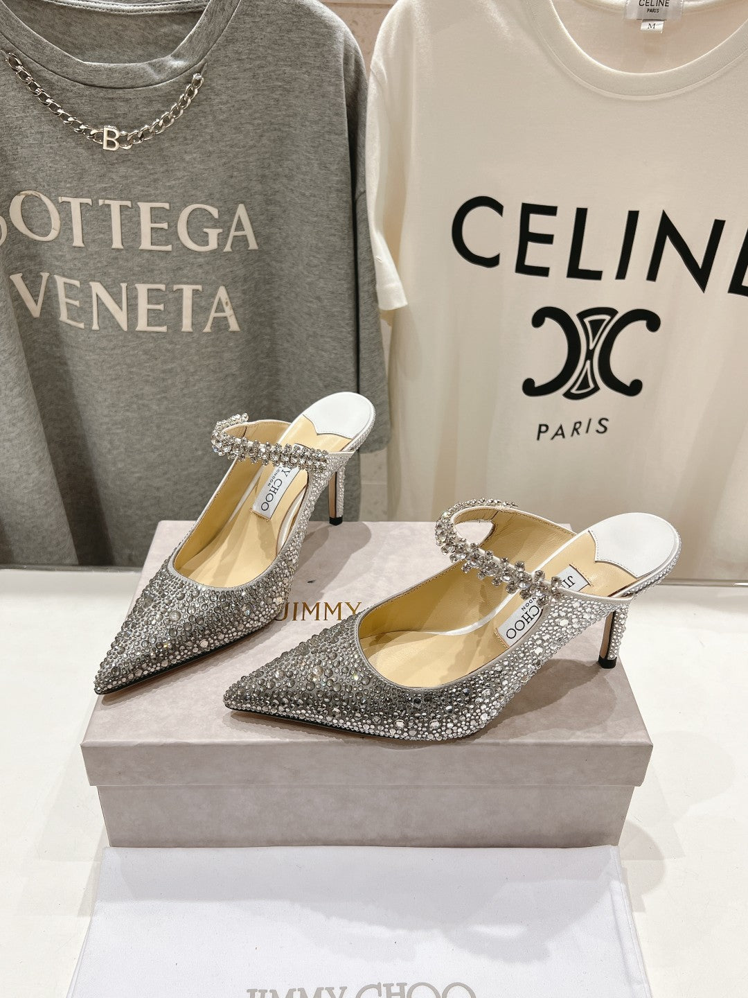 Jimmy Choo Bing Slingback Diamond High-Heeled Sandal