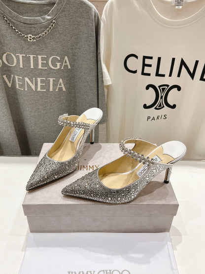 Jimmy Choo Bing Slingback Diamond High-Heeled Sandal