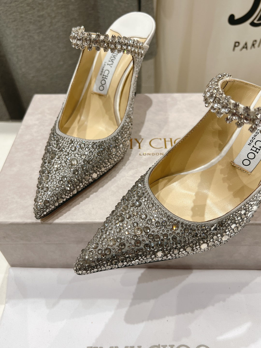 Jimmy Choo Bing Slingback Diamond High-Heeled Sandals