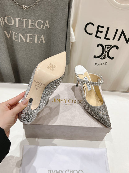 Jimmy Choo Bing Slingback Diamond High-Heeled Sandals