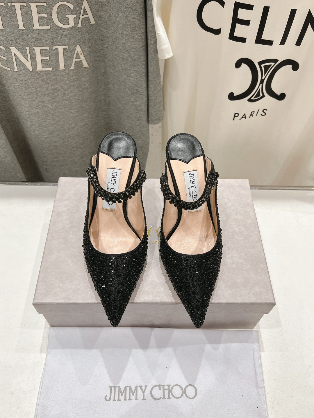 Jimmy Choo Bing Slingback Diamond High-Heeled Sandals