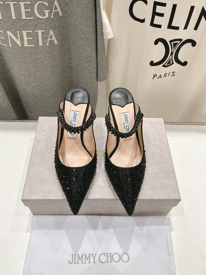 Jimmy Choo Bing Slingback Diamond High-Heeled Sandals