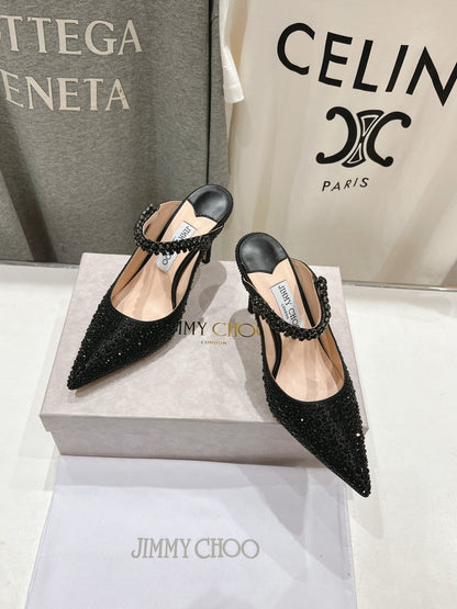 Jimmy Choo Bing Slingback Diamond High-Heeled Sandals