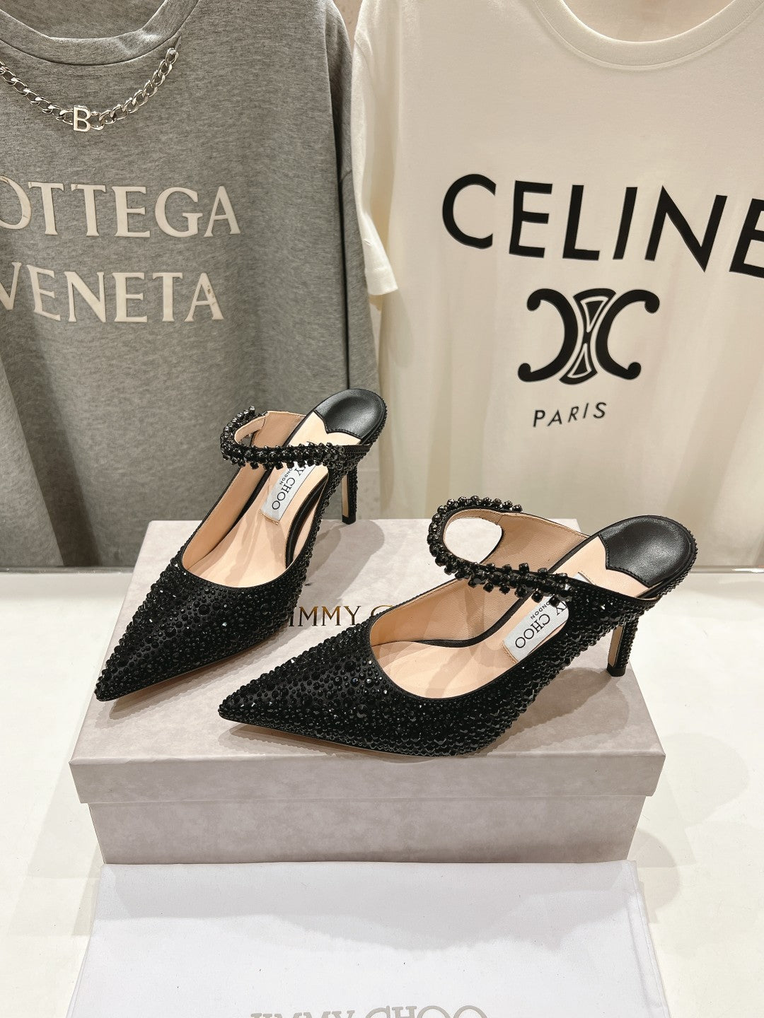 Jimmy Choo Bing Slingback Diamond High-Heeled Sandals