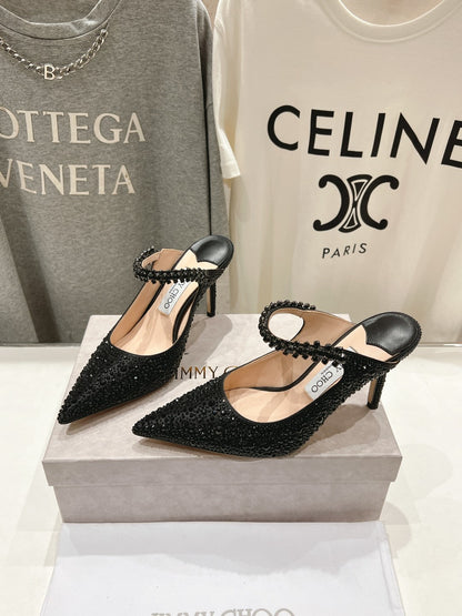 Jimmy Choo Bing Slingback Diamond High-Heeled Sandals