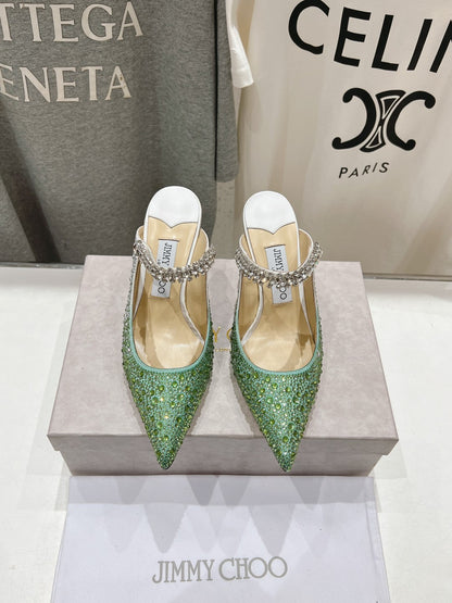 Jimmy Choo Bing Slingback Diamond High-Heeled Sandals