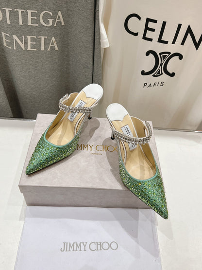 Jimmy Choo Bing Slingback Diamond High-Heeled Sandals