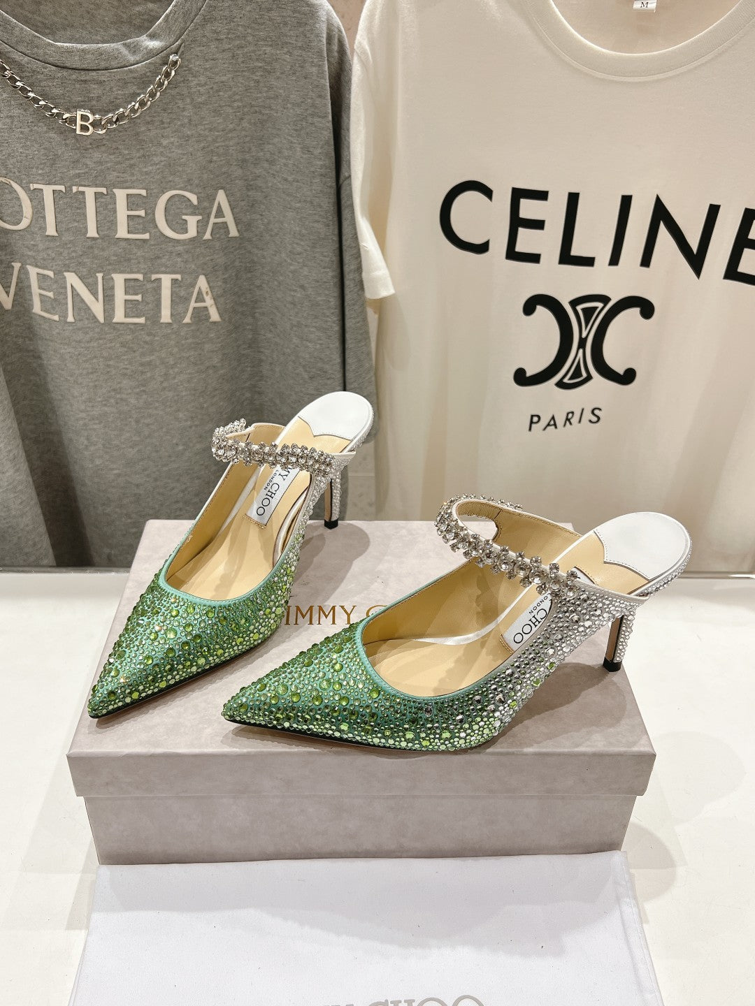 Jimmy Choo Bing Slingback Diamond High-Heeled Sandals