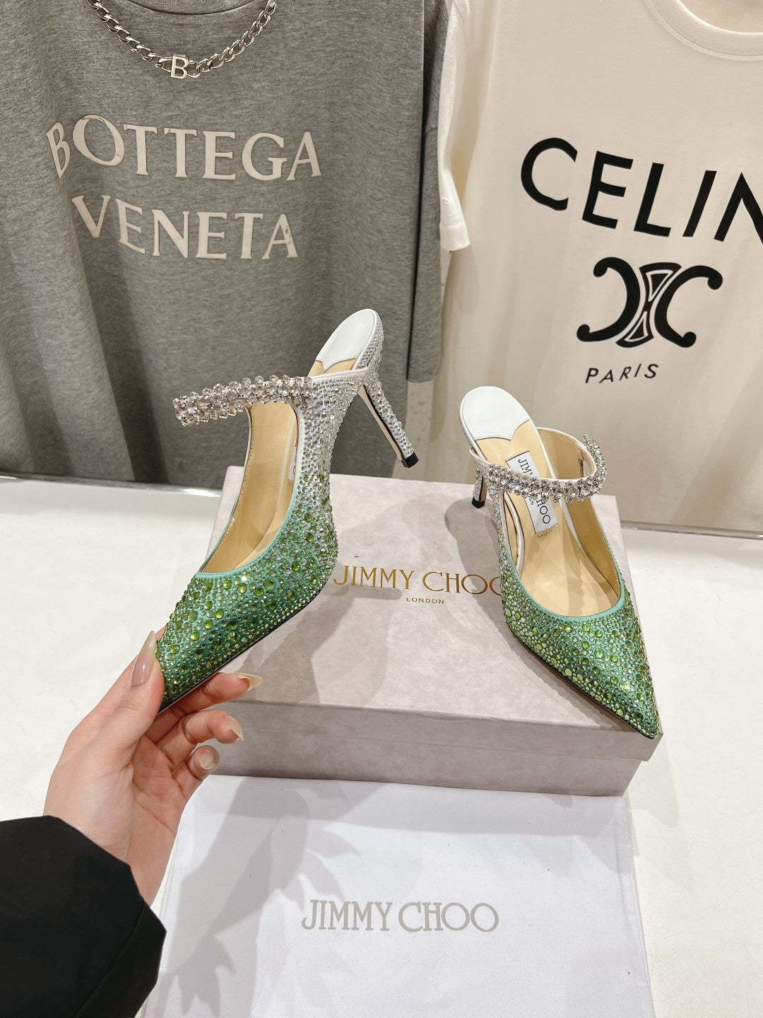 Jimmy Choo Bing Slingback Diamond High-Heeled Sandals