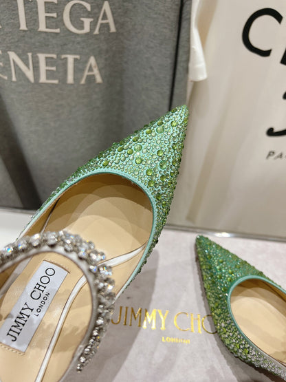 Jimmy Choo Bing Slingback Diamond High-Heeled Sandals