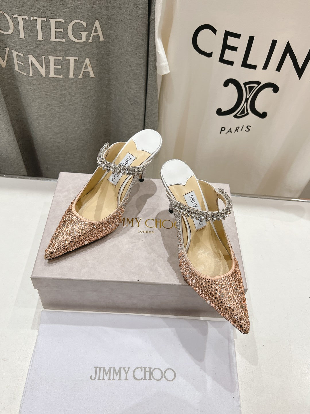 Jimmy Choo Bing Slingback Diamond High-Heeled Sandals