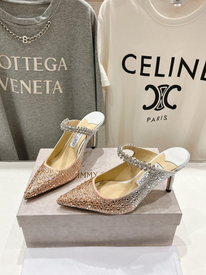 Jimmy Choo Bing Slingback Diamond High-Heeled Sandals