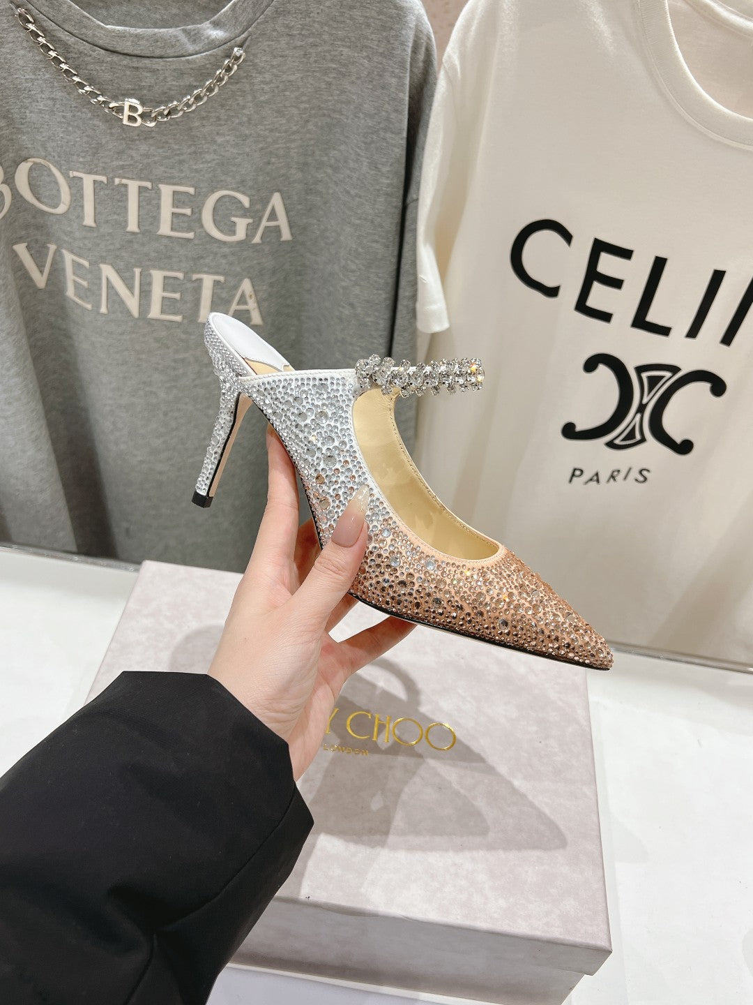 Jimmy Choo Bing Slingback Diamond High-Heeled Sandals