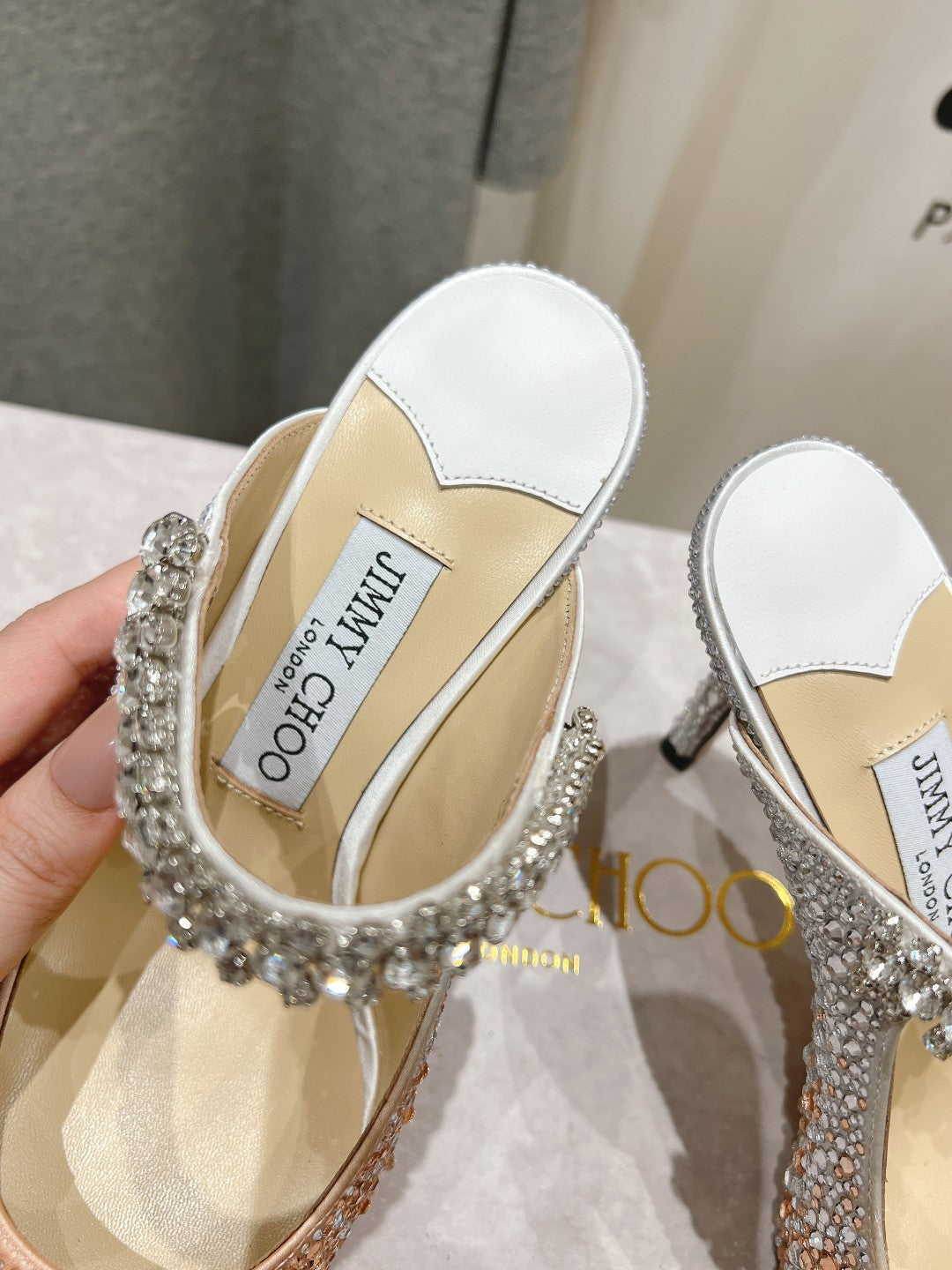 Jimmy Choo Bing Slingback Diamond High-Heeled Sandals